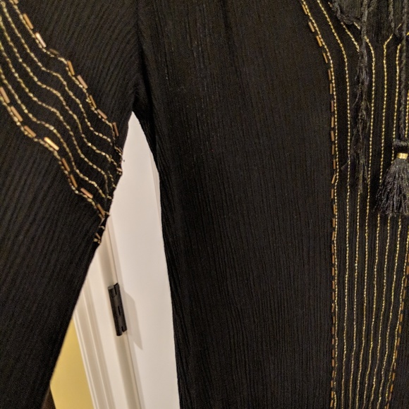 Black gold sequence blouse - Picture 2 of 5